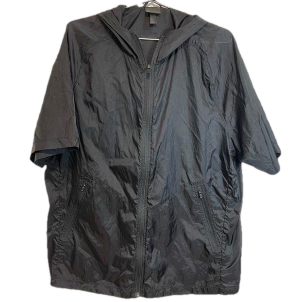 [Zella] Short sleeve Zip Up - Black- XL